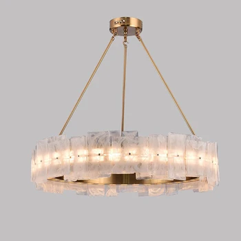 Led moderna lámpara de araña de cristal de iluminación para la sala de estar de oro plafonnier ronda dormitorio de la lámpara
