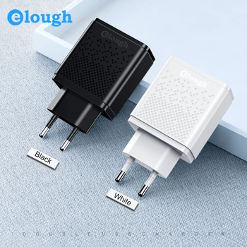 Elough Cargador USB Para el Teléfono Dual de la UE USB Cargador bloque de Enchufe 2.4 carga Rápida Adaptador de cargador usb de carga