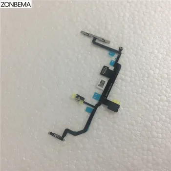 ZONBEMA 5PCS Poder de Volumen Interruptor de encendido apagado flex Cable con la Abrazadera Metálica de Montaje Para el iPhone X 8 8 Plus