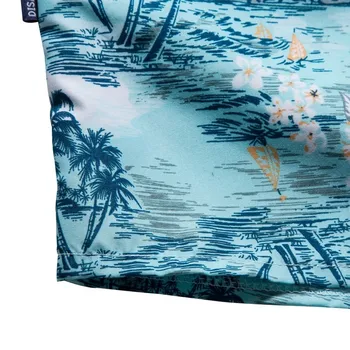 Azul de Secado Rápido de Manga Corta de Impresión Camisetas de los Hombres de la Playa de Hawaii 2020 Nuevas Casual de Poliéster de los Árboles de Coco, Camisetas, Tops Masculinos