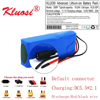 KLUOSI 12V 19.2 Ah 20Ah 3S6P de Gran Capacidad de 12.6 V Batería de Litio con 25A BMS LED de Luz de la Lámpara de Copia de seguridad de Energía Eléctrica de la Herramienta