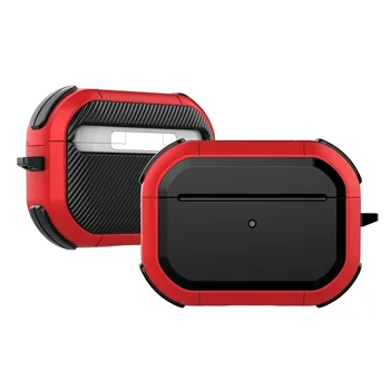 De lujo armadura funda para airpods pro de los casos de PC y de TPU auricular Inalámbrico Bluetooth accesorios de la cubierta para el aire de las vainas de 3 de caso con gancho