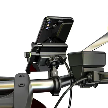 La motocicleta de la Bicicleta la Navegación en el Teléfono Fijo de Soporte de la Moto Manillar de Aleación de Aluminio de soporte para Teléfono QC3.0 Carga Rápida Impermeable