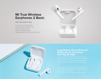 Versión Global Xiaomi Mi Verdadero Auriculares Inalámbricos 2 Básicos (Blanco) [Nuevo y Sellado] auriculares, auriculares de botón