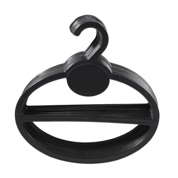 20x Bufanda Chal Empate Titular Organizador Oval Perchas de Plástico de Almacenamiento en Perchas Negro Tamaño:13,5 cm(largo) x 12.5 cm(Diámetro) x 13.5 cm(Él
