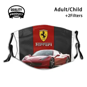 Ferrari 458 Anti Del Polvo Con Filtro Para Hombres, Mujeres Lavable Máscaras Negras 458 458 Coche Superdeportivo Del Coche De Los Deportes