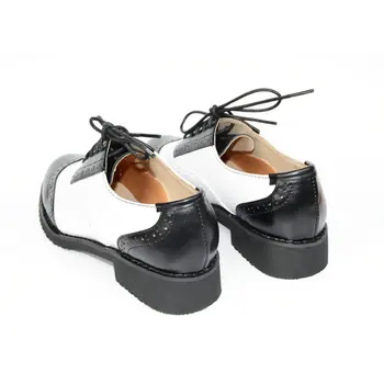 Patente de Cuero de la Vendimia de Oxford, Encajes Blanco Negro los Hombres de Oxford Plano de los Zapatos de los Hombres NOS Tamaño 6-12.5 Cómodos Zapatos de Cuero de los Hombres batai