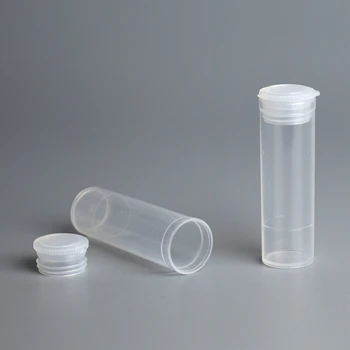 100PCS/LOT ENVÍO GRATIS 5ML Pequeña botella de plástico de 5 ml, de Polipropileno Farmacia Viales (Píldora de Contenedores) con snap pac