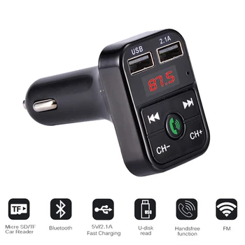 Manos libres para automóvil Bluetooth Inalámbrico Kit de Transmisor de FM LCD Coche Reproductor de MP3 USB Cargador de Modulador de FM bluetooth del Coche transmisor fm
