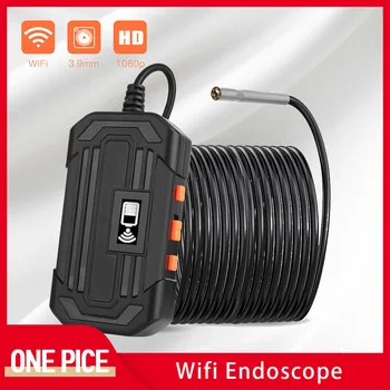 3.9 mm Wifi Industrial Endoscopio HD 1080P Impermeable Ajustable 6 Luces LED Boroscopio de Reparación de Automóviles de disco Duro Cable de la Serpiente de la Cámara B4