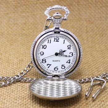 Vintage Reloj de Bolsillo de Cuarzo de Bolsillo Collar de Cadena Colgante de Reloj de Diseño de Pez Completo Cazador Llavero de Bolsillo Reloj de Regalos para Hombre reloj