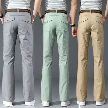 2020 Hombres Casual de Negocios FIared pantalones Slim-fit Delgado pantalones Blancos Macho Versión coreana de los Grandes Pantalones Pantalones de Pierna Ancha Negro