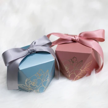 Caja de regalo Azul Diamante Día de san valentín de Regalo Cajas de Dulces de la Boda de Chocolate Caja de Embalaje para la Pascua de la Ducha del Bebé Decoración del Partido