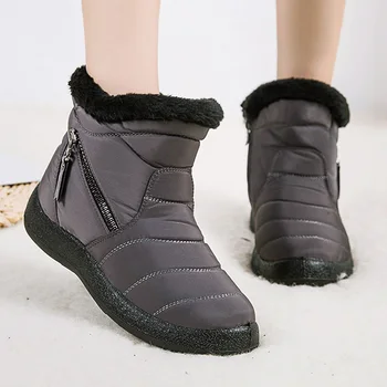 Las Mujeres Botas De 2020 Moda Impermeable Botas De Nieve Para Mujer Del Invierno Zapatos Casual Ligero De Tobillo Botas Mujer Botas De Invierno Caliente 43