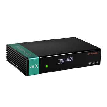 GTMedia V8X H. 265 Receptor de HD 1080P DVB-S/S2/S2X TV vía Satélite Receptor de Apoyo PowerVu,Bisskey wi-fi Integrado por Nova V8