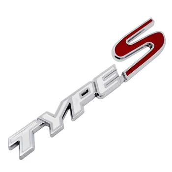 3D TIPO de Metal S Logotipo de la etiqueta Engomada de la Insignia del Coche Trasera del Lado Emblemas Para Honda Insight Elysion Spirior CRZ Jet Crosstour Civic Accord CRV