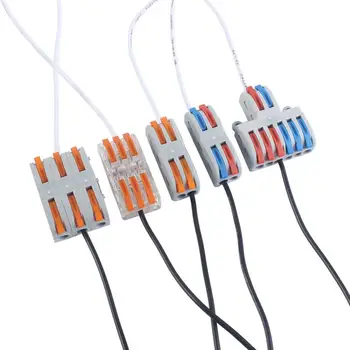 5/10Pcs Mini Rápida Cable de Alambre Conectores Universales Conductor Compacto de Empalme de Cable de Inserción del Bloque de Terminales SPL1-5