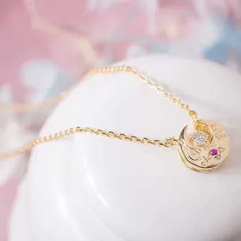 Sailor moon Eterna Luna de Artículo 925 Collar de plata de la joyería de acc