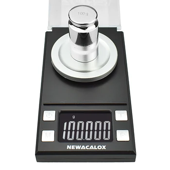 NEWACALOX 50g/100g*0.001 g LCD Digital de la Joyería de las Escalas de Laboratorio de Peso de Alta Precisión de Escala Medicinales Portátil Mini Balanza Electrónica
