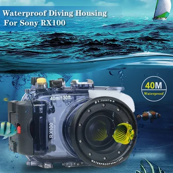 Caja estanca para Sony RX100 Mark I de la Fotografía Submarina 40m Carcasa de Protección de Equipos de Buceo Accesorios de la Cámara