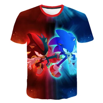 Sonic hedgehog impreso T-shirt niños y las niñas de la moda T-shirt de impresión 3D, animación divertida 2020 niños nuevos de la Camisa de Manga Corta