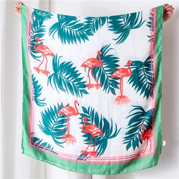 2020 de la moda protector solar chal señora ropa de cama de algodón bufanda impresa de el nuevo estilo de Verano y de Otoño de la fundación flamencos super bufanda de seda