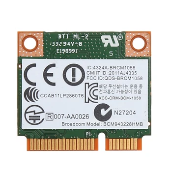 Doble Banda de 2,4+5G 300M 802.11 a/b/g/n WiFi, Bluetooth 4.0 Inalámbrica de la Mitad de la tarjeta Mini PCI-E Tarjeta De BCM943228HMB HP SPS 718451-001