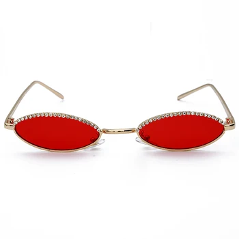 Ronda de diamantes de imitación de Gafas de sol de las Mujeres 2019 Diamante Steampunk del Vintage Gafas de Sol de los Hombres de Cristal de la Vendimia Tonos Ovalada Gafas de sol UV400