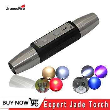 UV Lámpara USB Recargable 6 luz 395NM/365nm Ultravioleta Mini LED Linterna Antorcha Fluorescente de Jade Detector de Dinero linterna