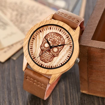 Nueva Bambú o Caballo de Diseño de Madera de Imitación Reloj de las Mujeres de los Hombres Par de relojes de Pulsera, Relojes de Madera Acrílico Macho Marrón Reloj de Pulsera Reloj