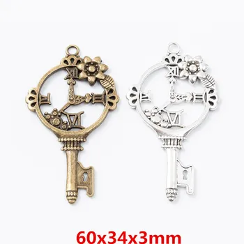 30 piezas de retro clave colgante de la aleación de zinc colgante DIY estilo Europeo para la fabricación de joyas 6772