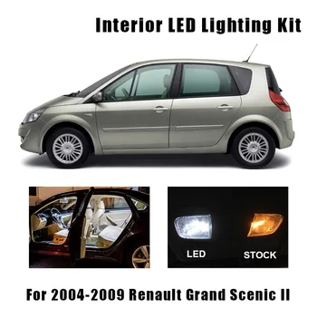 18pcs Blanco No hay Error Coche Bombillas de LED de Interior Lectura de Mapas Cúpula Tronco Kit de Luz Para el período 2004-2009 Renault Grand Scenic II 2 MK2