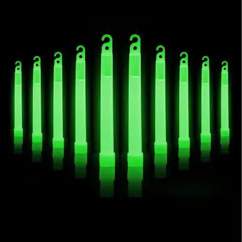 10 piezas de Plástico de 15 cm de Luz Verde Hasta los Palillos del Resplandor Con el Gancho de la Boda Festival de la Fiesta de Cumpleaños Decoración