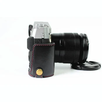 Cuero de la PU Caso de la cámara de la mitad de la bolsa para Fujifilm XT30 X-T30 X-T20 X-T10 XT10 XT20 XT-30 protector de la cubierta conjunto con la Apertura de la Batería