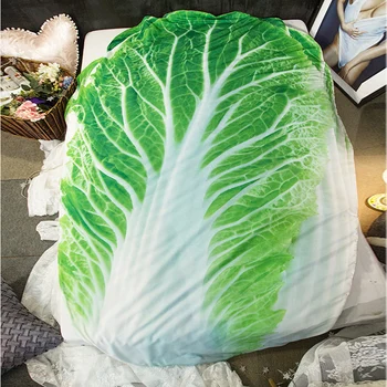 3D Verduras Divertido Manta de Cama de Repollo en Forma de Colcha de Verano Lindo Consolador Lavable manta de Luz