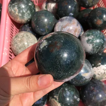 Musgo acuático ágata de cristal de cuarzo esfera de bolas para la curación chakra de la decoración
