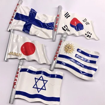 Imán de nevera de la Resina 3D de la Bandera Nacional De el Mundo Australia Laos Panamá, Rusia, Uruguay, Turquía Bandera Refrigerador Pegatinas de Decoración