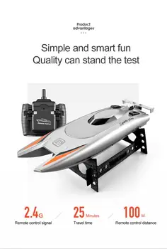 2.4 G mando a distancia en barco de alta velocidad de la velocidad del barco a los niños de la competencia de yates de agua de juguete de Alta Velocidad RC racing Barco eléctrico juguetes