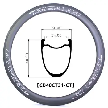 [CB31CT40-700C] Ultraligero 410 g 31 mm de ancho 40mm de Profundidad 700C Carbón Grava CX Carretera Llantas de Cubierta Tubeless compatible con ruedas de carbono