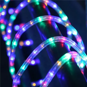 Impermeable de Neón del Led de luz de arco iris de Tubos de 220V Ronda de iluminación de tira del LED al aire libre Interiores de Navidad de la Boda Decoración de 8 modos de enchufe de la UE