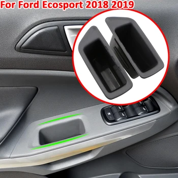 Xburstcar para Ford Ecosport 2018 2019 Coche Delantera y Trasera de la Caja de Almacenamiento de Contenedores Caso de los Accesorios de ABS del Coche de Interior Apoyabrazos de la Puerta