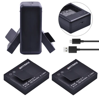 2pcs 1010mAh Baterías para Xiaoyi Batería AZ13-1 Batería+USB Cargador Doble Para Xiaomi Yi Acción Batería de la Cámara