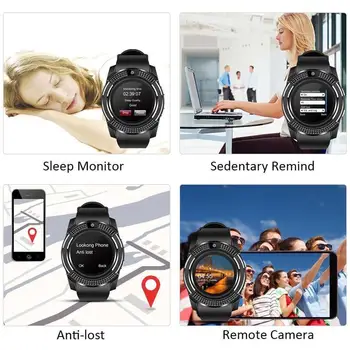V8 Reloj Inteligente Hombres Bluetooth del Deporte de los Relojes de las Mujeres de las Señoras de Rel gio Smartwatch con Cámara Ranura de la Tarjeta Sim Teléfono Android PK DZ09 Y1 A1