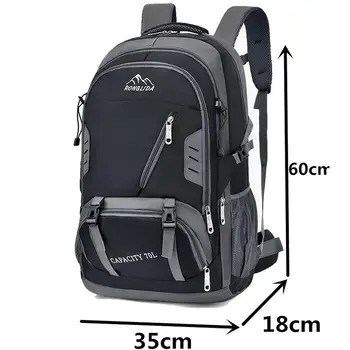 70L mochila unisex de los hombres de viaje mochila de deportes al aire libre senderismo bolsas de senderismo de Nylon mochila Alpinismo mochila de Camping para los hombres