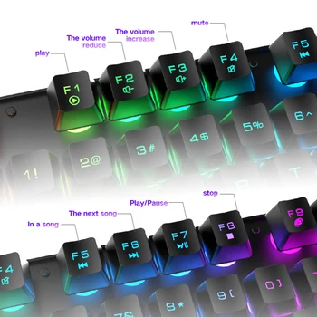 T3 Inalámbrico Recargable Luz de colores Gaming Keyboard Ratón Conjunto para Portátiles Inalámbricos de 2.4 G Teclado Retroiluminado Equipo de accesorios
