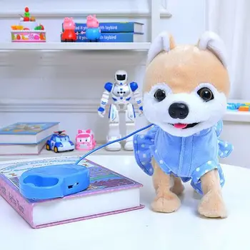 Perro-Robot Cantar Bailar Caminar Husky Musical Electrónica Perrito Mascota Con Correa De Peluche De La Música Del Perro De Peluche Para Los Niños Regalos De Cumpleaños