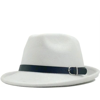 Simple de lana verde fedora sombreros para hombres, mujeres Jazz cap casual sol sombrero de Otoño de viajes billycock sombrero