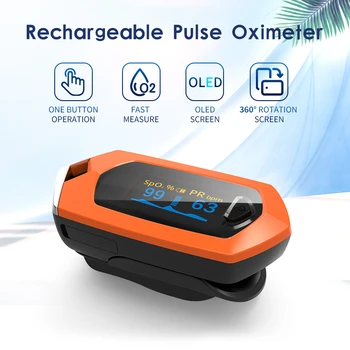 Portátil Dedo Oxímetro de Pulso Recargable oximetro de Pulso SpO2 PR OLED Oximetro De Dedo Monitor de Ritmo Cardíaco de la Saturación de Medidor