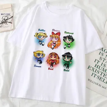 De verano Casual de la Camiseta de las Mujeres Ropa de estilo Kawaii de dibujos animados de Tres Buenos Amigos de T-shirt de corea Plus Tamaño de Harajuku camiseta de Manga Corta Camisetas