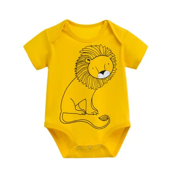 Recién nacido Bebé monos 3pcs Puro Algodón ropa de bebé para los niños del bebé de manga corta de verano Bebé amarillo Ropa de Bebé Pijamas 2020